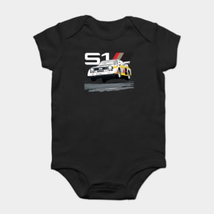 WRC Sport S1 E2 Group B Rally Car Stig Blomqvist, Mikkola 4X4 Walter Röhrl Baby Bodysuit